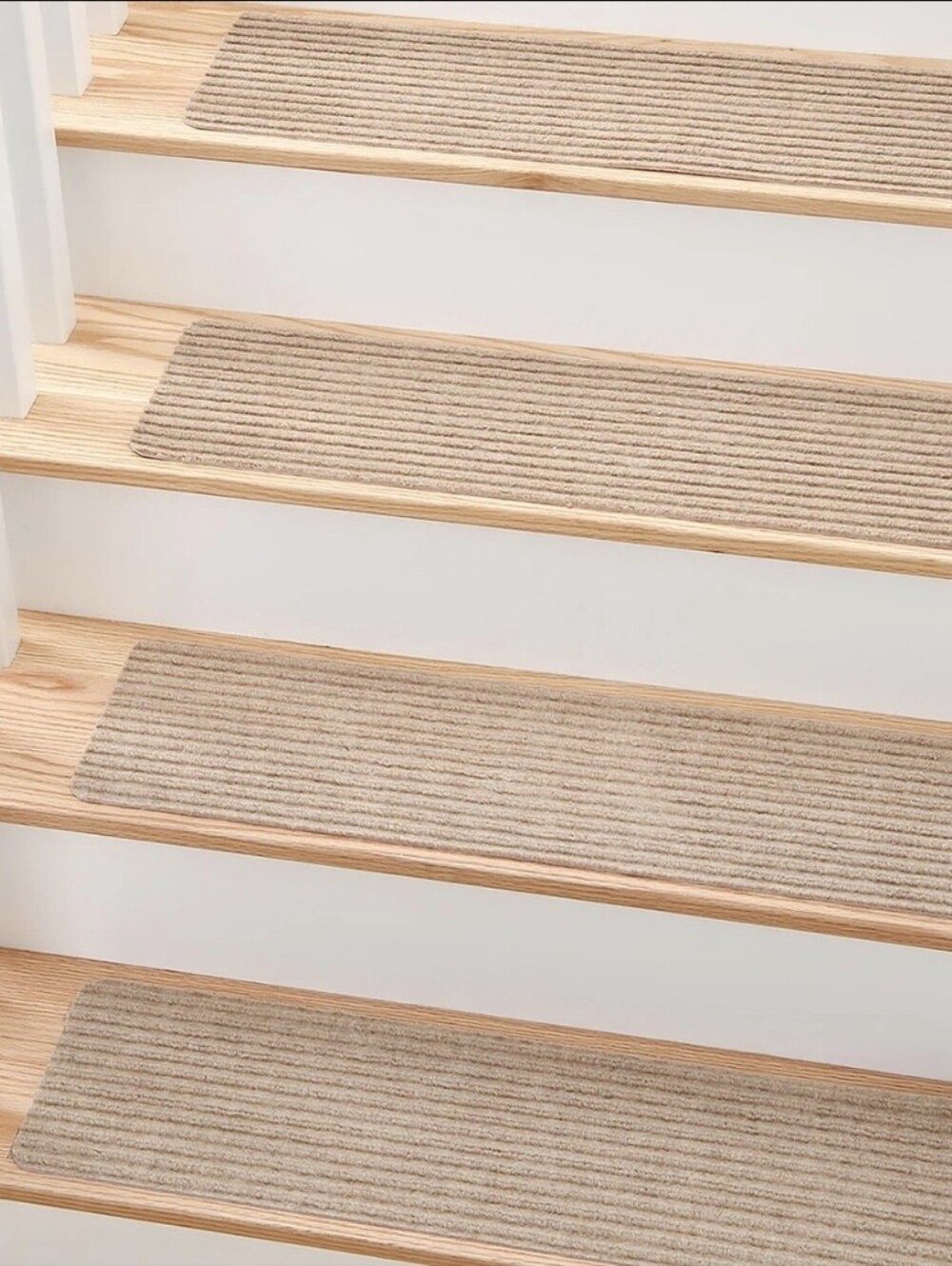 15 Pk Beige Stair Tread Rugs - Non-Slip Home Accent